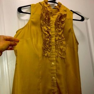 Mustard Ruffle Blouse